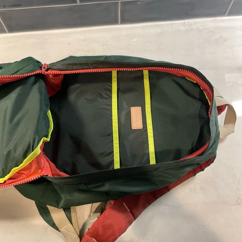 Unisex - Forest Green Backpack with Tan Accents
